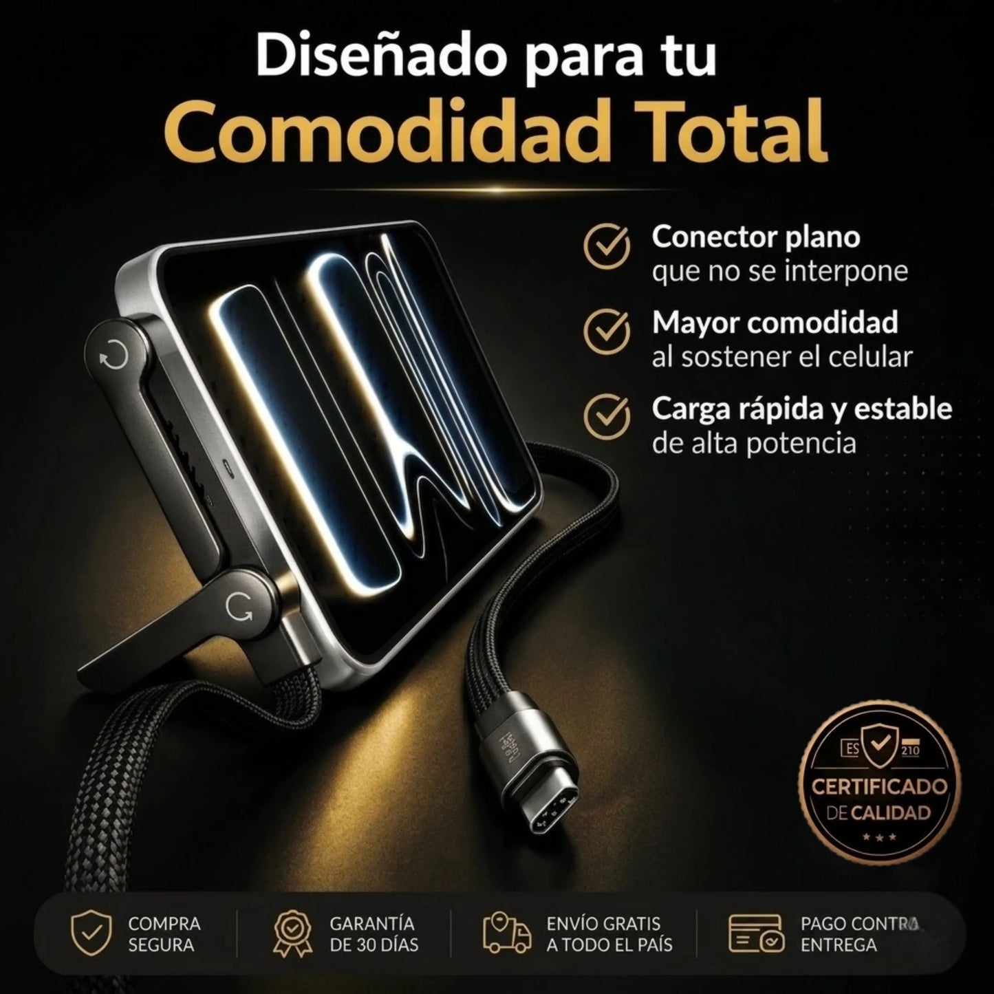 Cable Tipo C con Soporte Celular