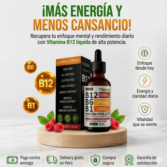 Nusava Vitamina B12 Complex 5000 mcg |Más Energía y Vitalidad